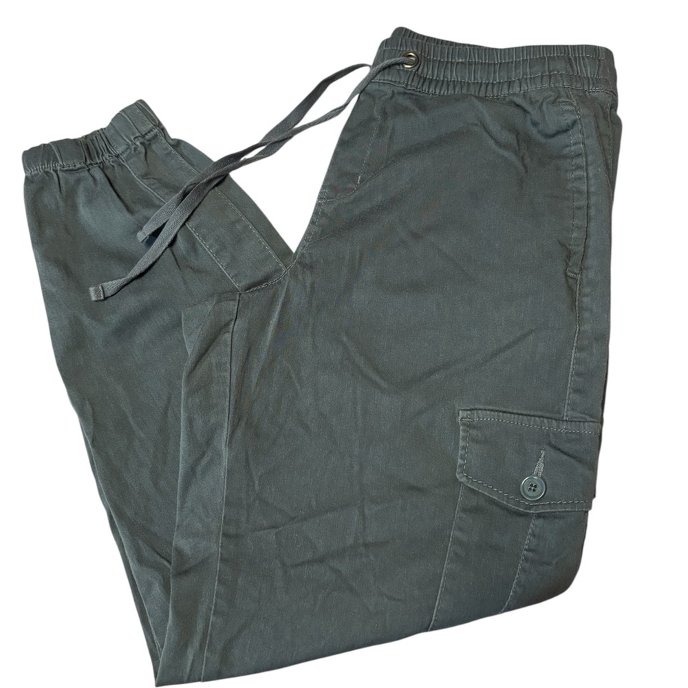 Women's Cargo Pants with Drawstring - Dark Gray